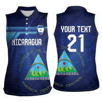 Nicaragua Football Custom Women Sleeveless Polo Shirt Come On Los Pinoleros