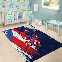 Personalized Puerto Rico American Area Rug Boricua Taino Frog