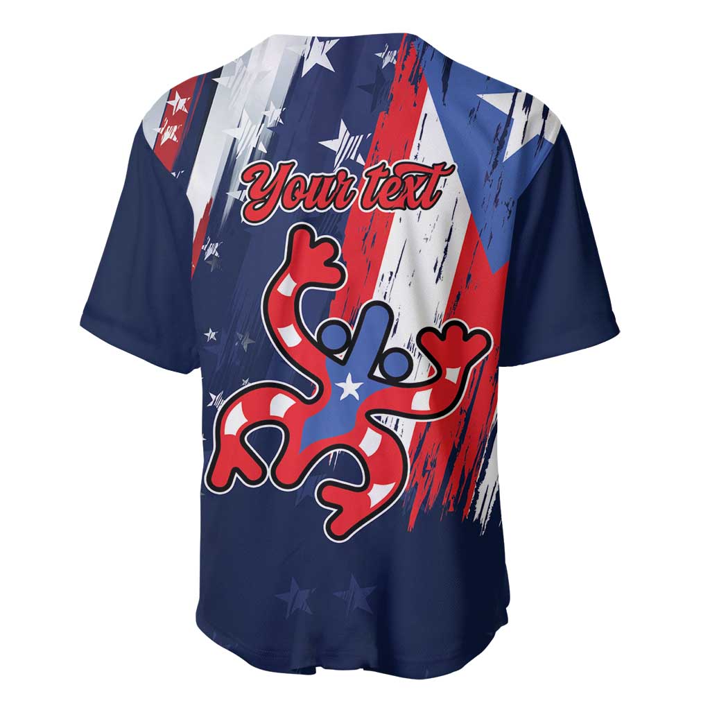 Personalized Puerto Rico American Baseball Jersey Boricua Taino Frog