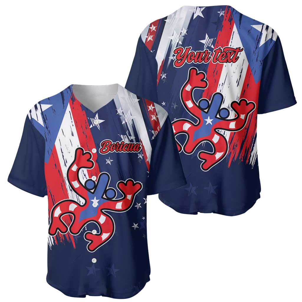 Personalized Puerto Rico American Baseball Jersey Boricua Taino Frog