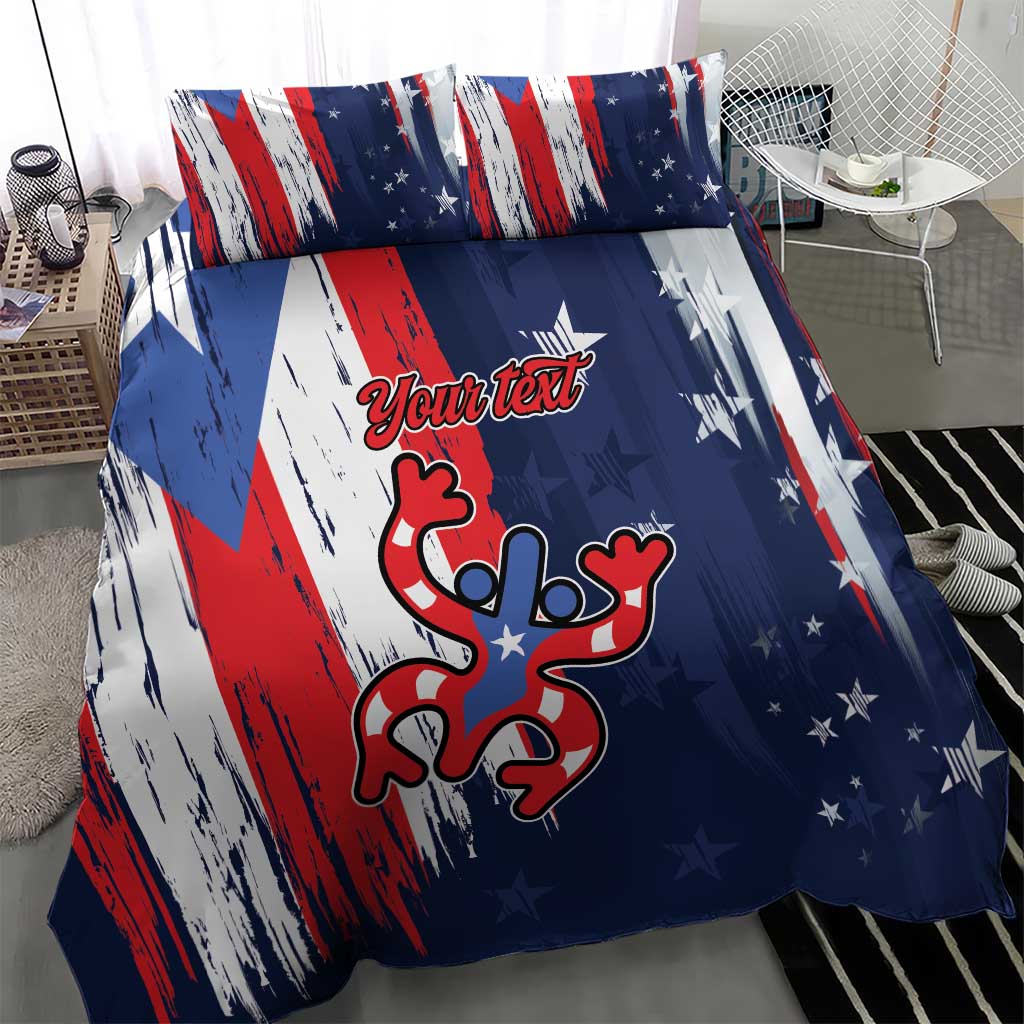 Personalized Puerto Rico American Bedding Set Boricua Taino Frog