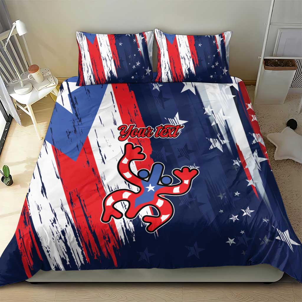 Personalized Puerto Rico American Bedding Set Boricua Taino Frog