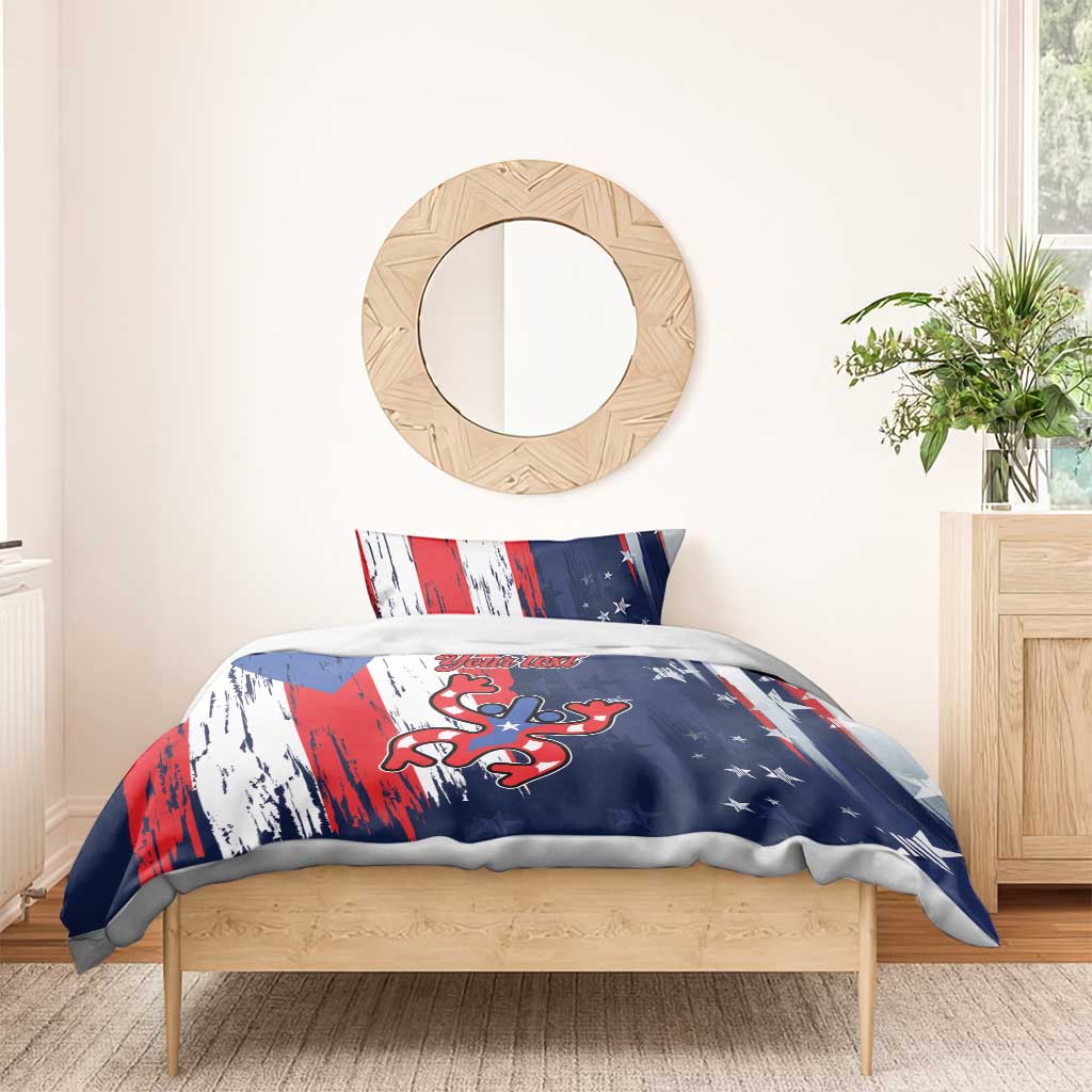 Personalized Puerto Rico American Bedding Set Boricua Taino Frog