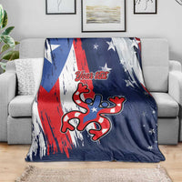 Personalized Puerto Rico American Blanket Boricua Taino Frog