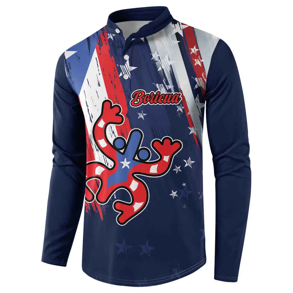 Personalized Puerto Rico American Button Sweatshirt Boricua Taino Frog