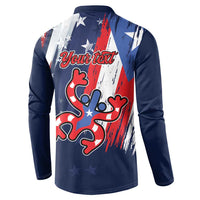 Personalized Puerto Rico American Button Sweatshirt Boricua Taino Frog