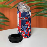 Personalized Puerto Rico American 4 in 1 Can Cooler Tumbler Boricua Taino Frog