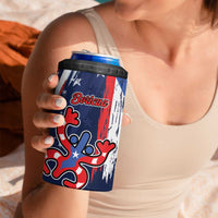 Personalized Puerto Rico American 4 in 1 Can Cooler Tumbler Boricua Taino Frog