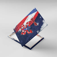 Personalized Puerto Rico American Canvas Wall Art Boricua Taino Frog