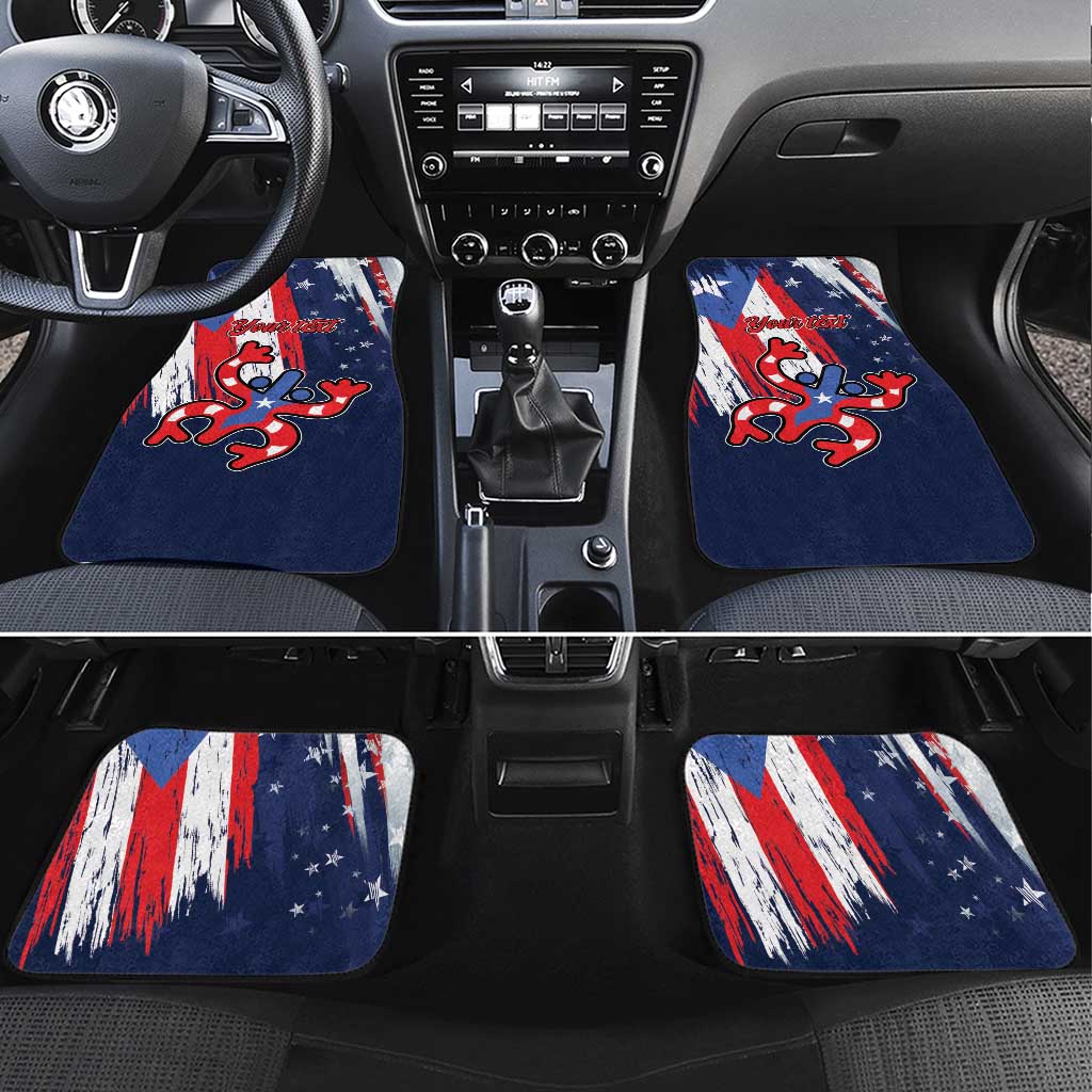 Personalized Puerto Rico American Car Mats Boricua Taino Frog