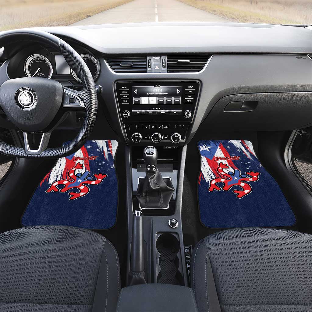 Personalized Puerto Rico American Car Mats Boricua Taino Frog