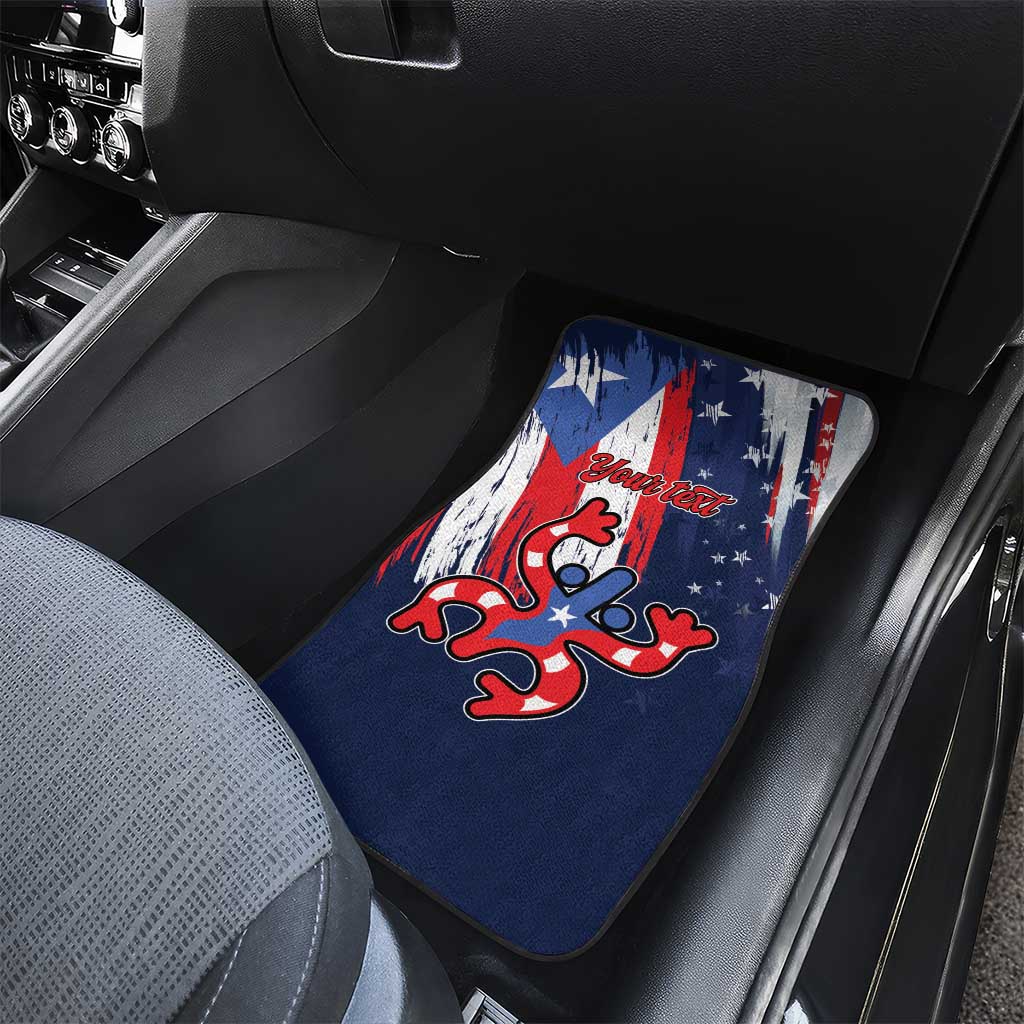 Personalized Puerto Rico American Car Mats Boricua Taino Frog