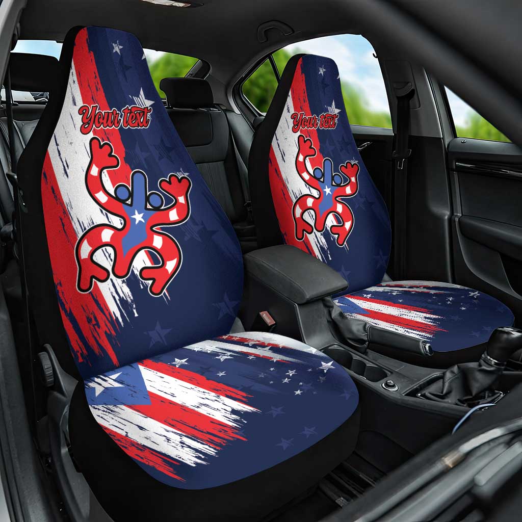 Personalized Puerto Rico American Car Seat Cover Boricua Taino Frog