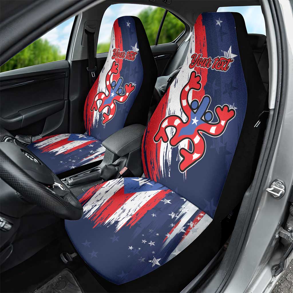 Personalized Puerto Rico American Car Seat Cover Boricua Taino Frog