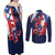 Personalized Puerto Rico American Couples Matching Off Shoulder Maxi Dress and Long Sleeve Button Shirt Boricua Taino Frog