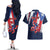 Personalized Puerto Rico American Couples Matching Off The Shoulder Long Sleeve Dress and Hawaiian Shirt Boricua Taino Frog