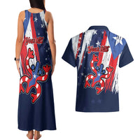 Personalized Puerto Rico American Couples Matching Tank Maxi Dress and Hawaiian Shirt Boricua Taino Frog