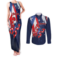 Personalized Puerto Rico American Couples Matching Tank Maxi Dress and Long Sleeve Button Shirt Boricua Taino Frog