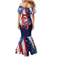 Personalized Puerto Rico American Family Matching Mermaid Dress and Hawaiian Shirt Boricua Taino Frog