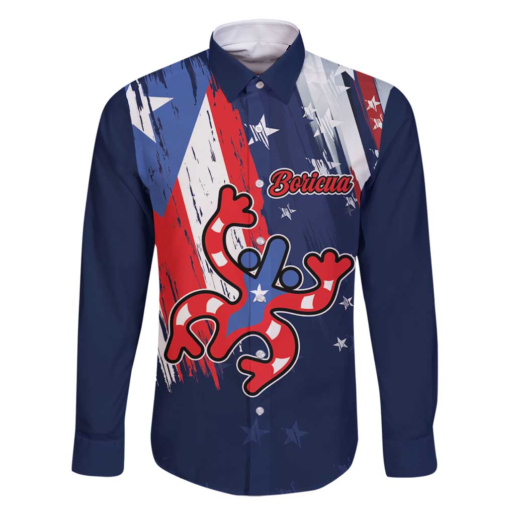 Personalized Puerto Rico American Family Matching Off Shoulder Short Dress and Hawaiian Shirt Boricua Taino Frog