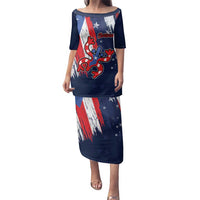 Personalized Puerto Rico American Family Matching Puletasi and Hawaiian Shirt Boricua Taino Frog