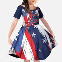 Personalized Puerto Rico American Family Matching Short Sleeve Bodycon Dress and Hawaiian Shirt Boricua Taino Frog