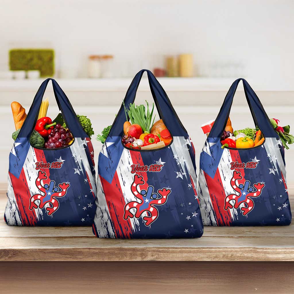 Personalized Puerto Rico American Grocery Bag Boricua Taino Frog