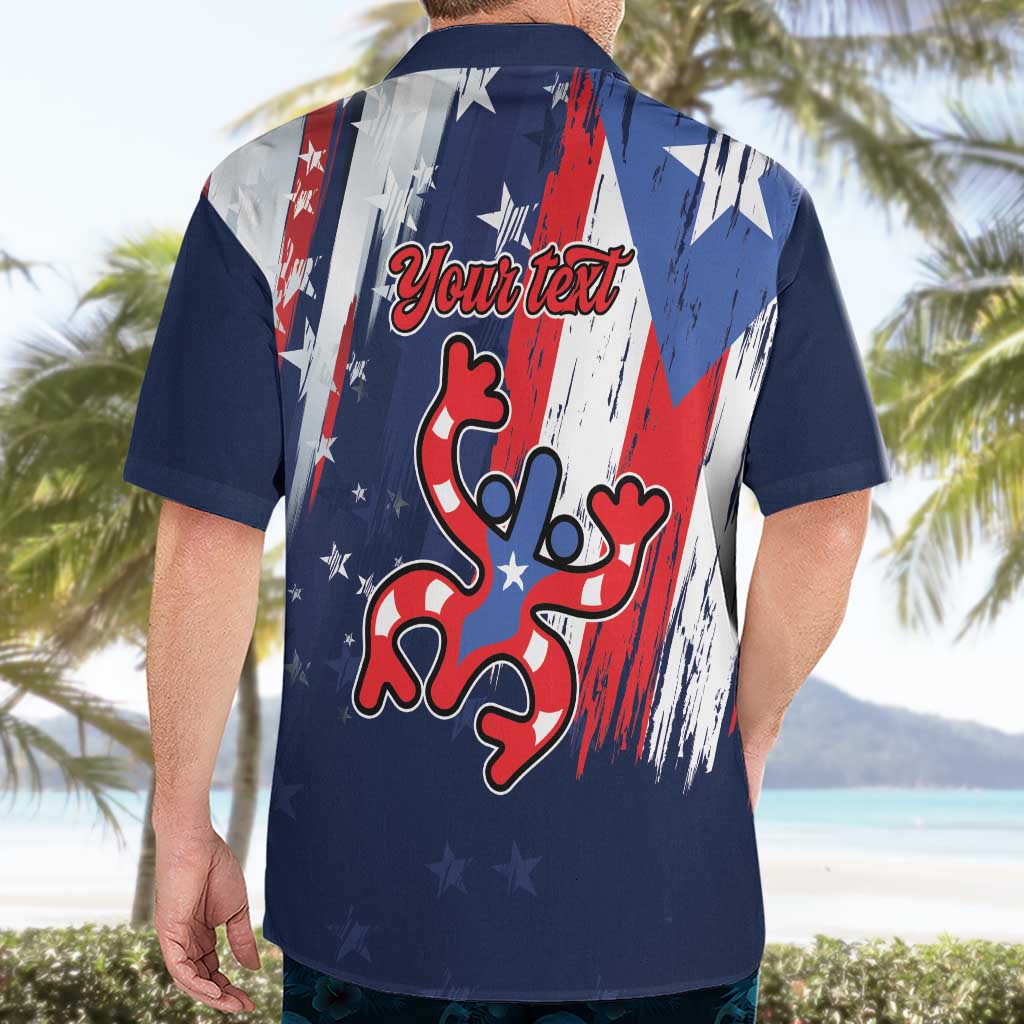 Personalized Puerto Rico American Hawaiian Shirt Boricua Taino Frog