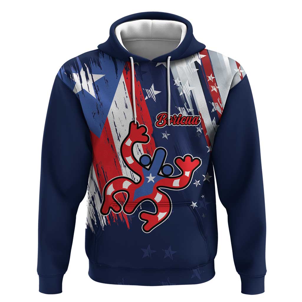 Personalized Puerto Rico American Hoodie Boricua Taino Frog