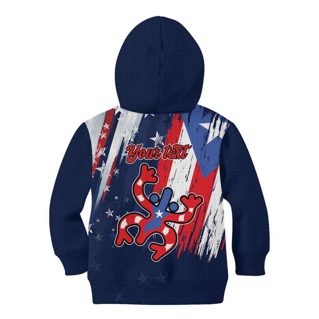 Personalized Puerto Rico American Kid Hoodie Boricua Taino Frog