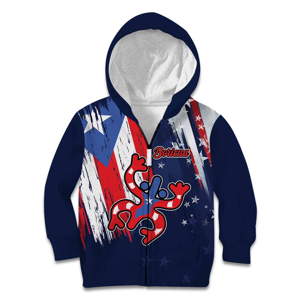 Personalized Puerto Rico American Kid Hoodie Boricua Taino Frog