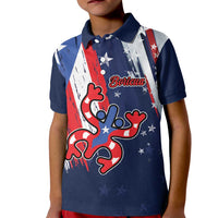 Personalized Puerto Rico American Kid Polo Shirt Boricua Taino Frog