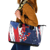 Personalized Puerto Rico American Leather Tote Bag Boricua Taino Frog