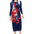 Personalized Puerto Rico American Long Sleeve Bodycon Dress Boricua Taino Frog
