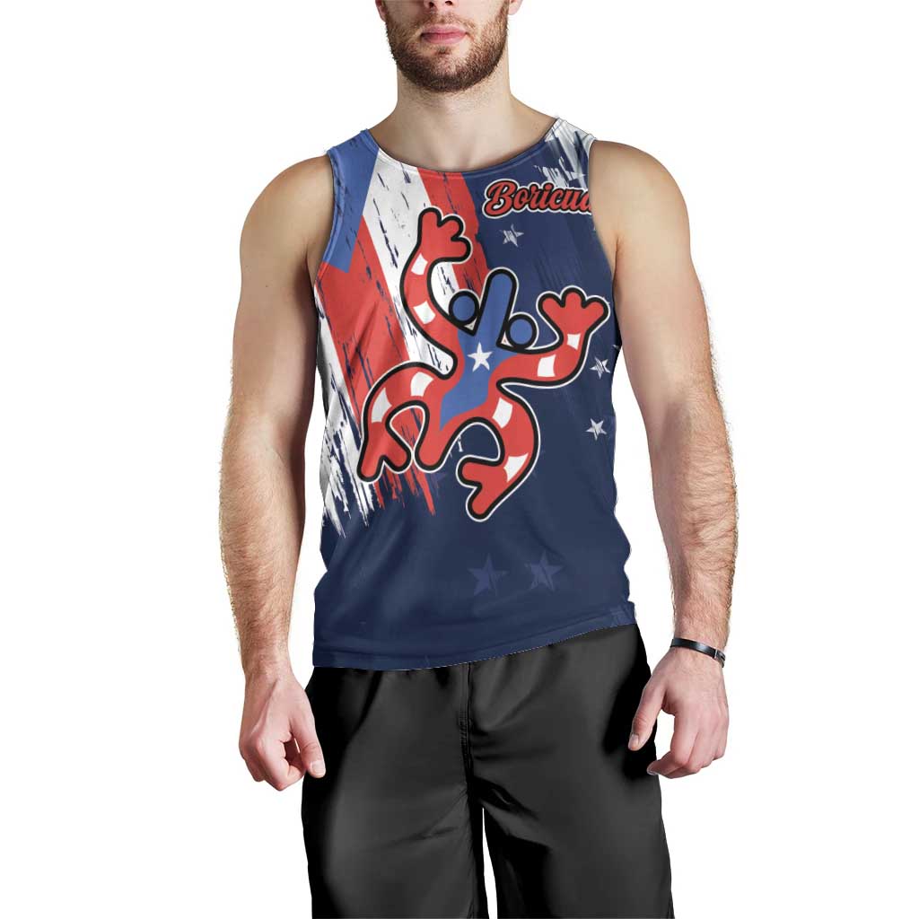 Personalized Puerto Rico American Men Tank Top Boricua Taino Frog
