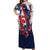 Personalized Puerto Rico American Off Shoulder Maxi Dress Boricua Taino Frog