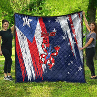 Personalized Puerto Rico American Quilt Boricua Taino Frog