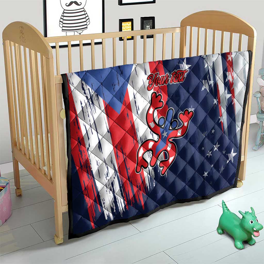 Personalized Puerto Rico American Quilt Boricua Taino Frog