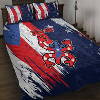Personalized Puerto Rico American Quilt Bed Set Boricua Taino Frog