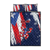 Personalized Puerto Rico American Quilt Bed Set Boricua Taino Frog