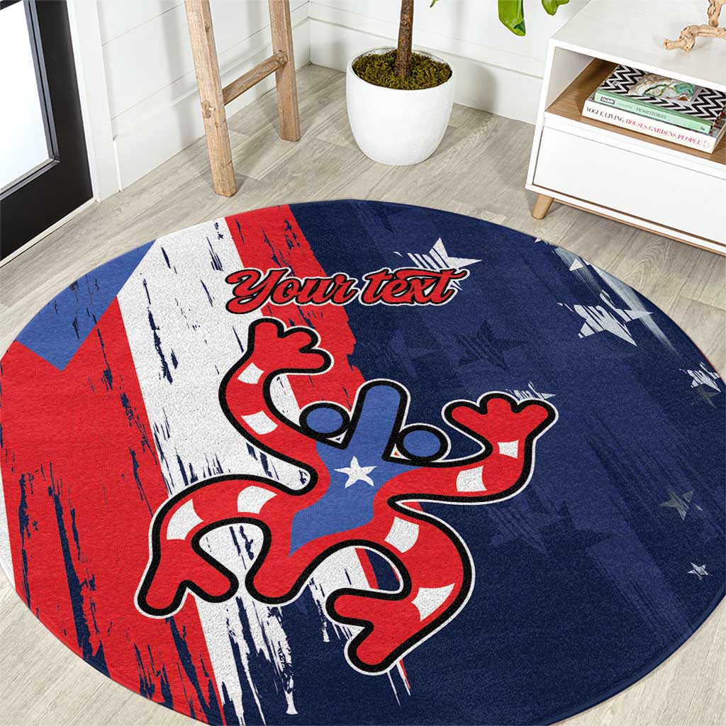 Personalized Puerto Rico American Round Carpet Boricua Taino Frog