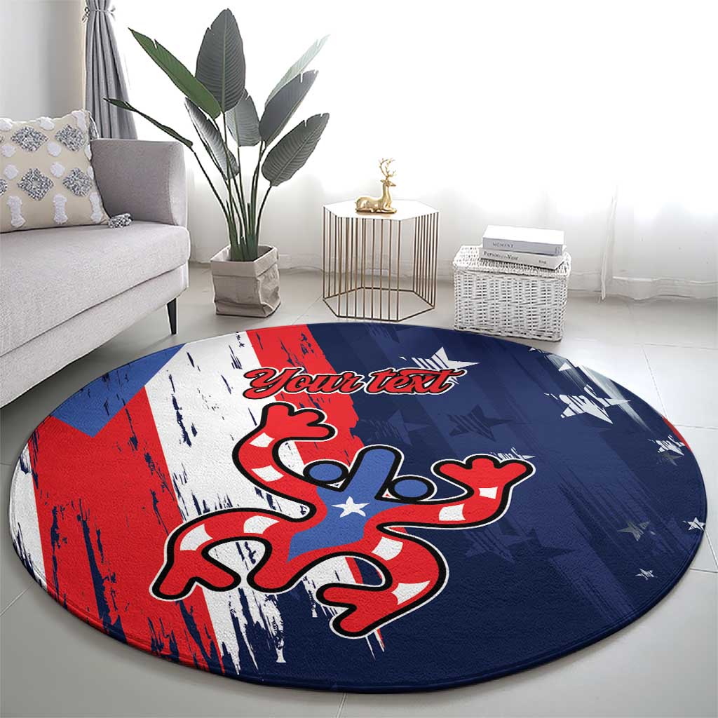 Personalized Puerto Rico American Round Carpet Boricua Taino Frog