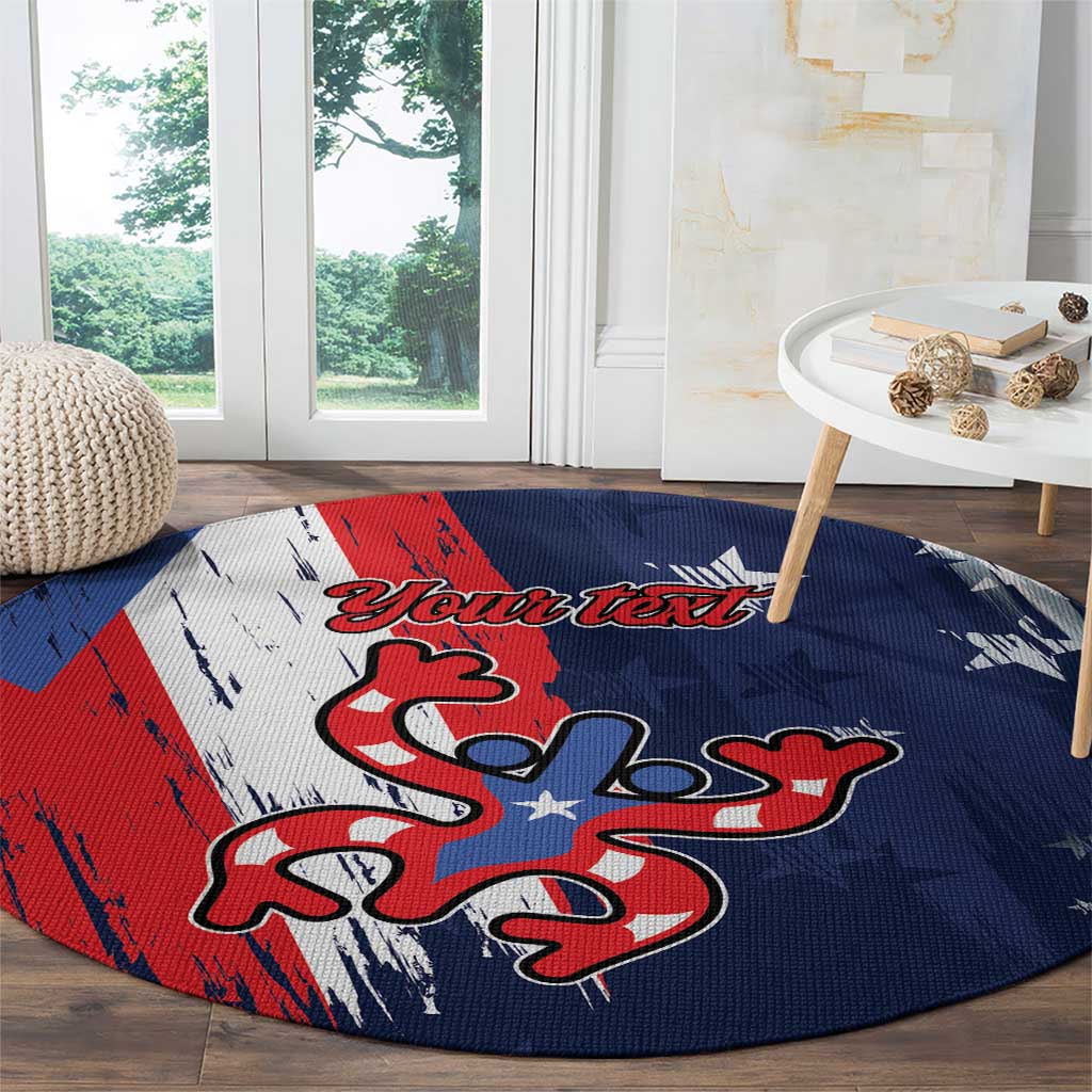 Personalized Puerto Rico American Round Carpet Boricua Taino Frog