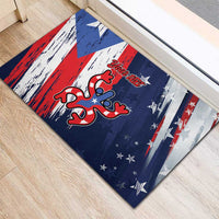 Personalized Puerto Rico American Rubber Doormat Boricua Taino Frog