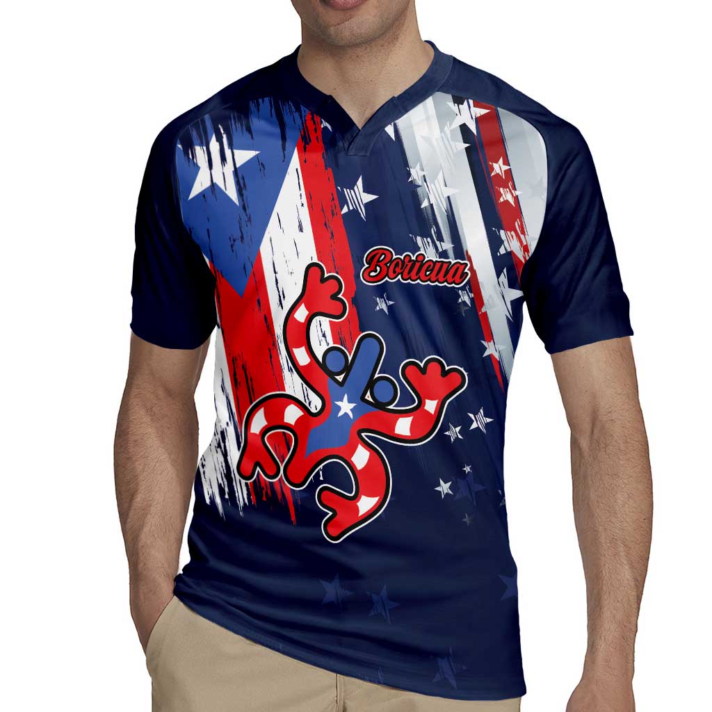 Personalized Puerto Rico American Rugby Jersey Boricua Taino Frog
