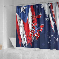Personalized Puerto Rico American Shower Curtain Boricua Taino Frog
