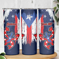 Personalized Puerto Rico American Skinny Tumbler Boricua Taino Frog