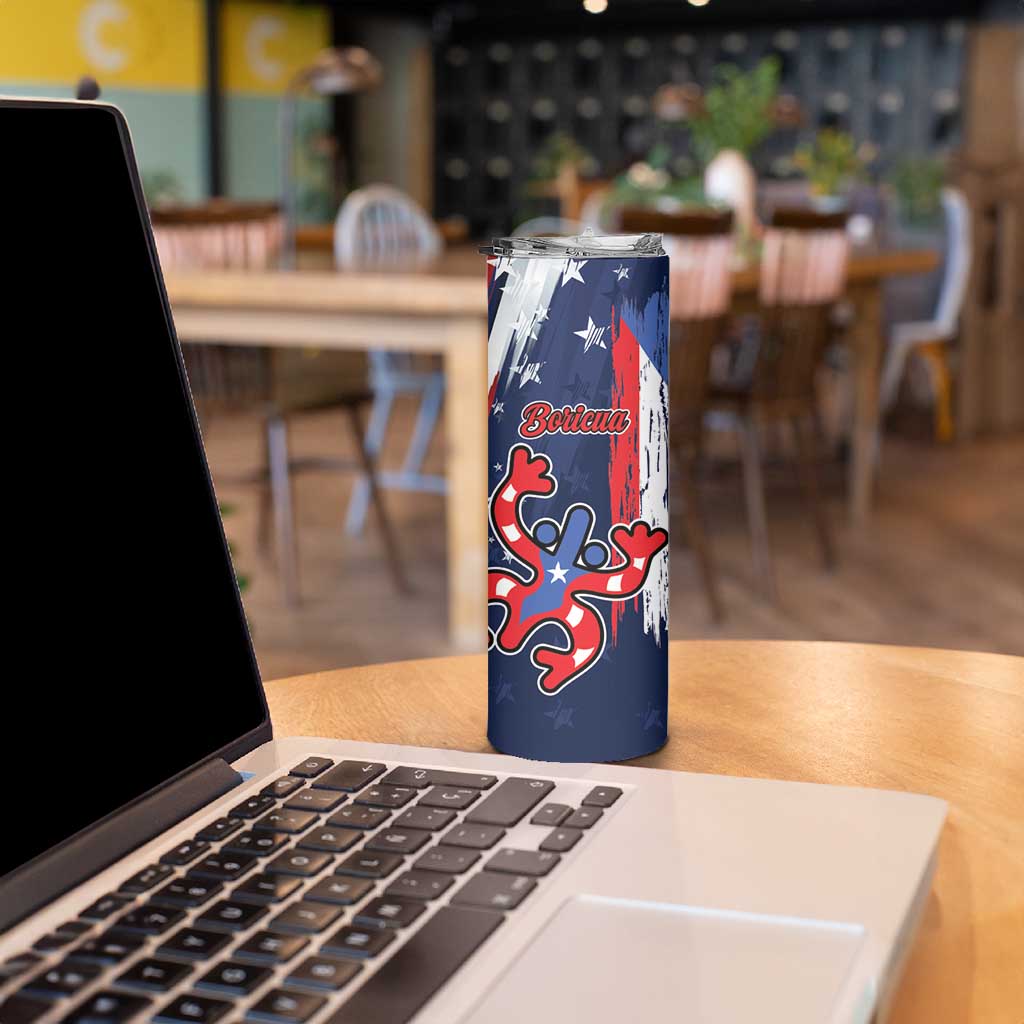 Personalized Puerto Rico American Skinny Tumbler Boricua Taino Frog