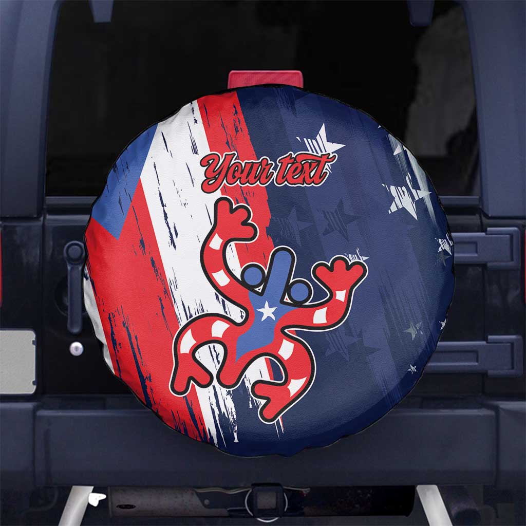 Personalized Puerto Rico American Spare Tire Cover Boricua Taino Frog