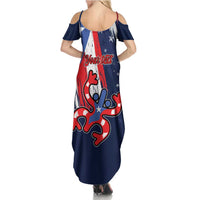Personalized Puerto Rico American Summer Maxi Dress Boricua Taino Frog